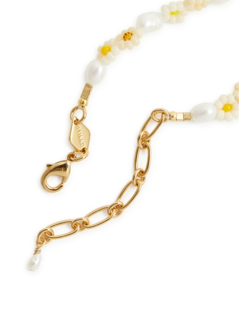 Anni Lu 18K Gold Plated Daisy Flower Necklace - White & Yellow - Picture 5 of 7